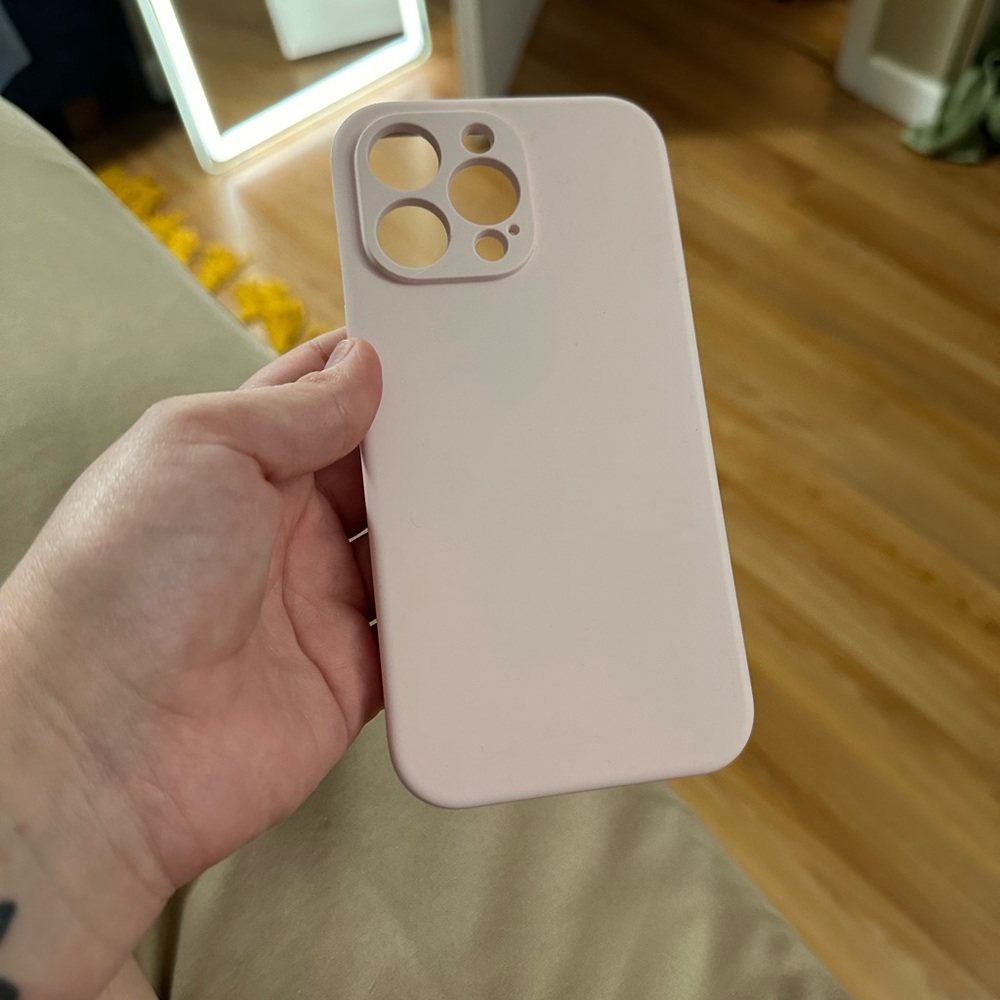 SURPHY iPhone 14 Pro Max case, liquid silicon phone case color “Pink Sand”